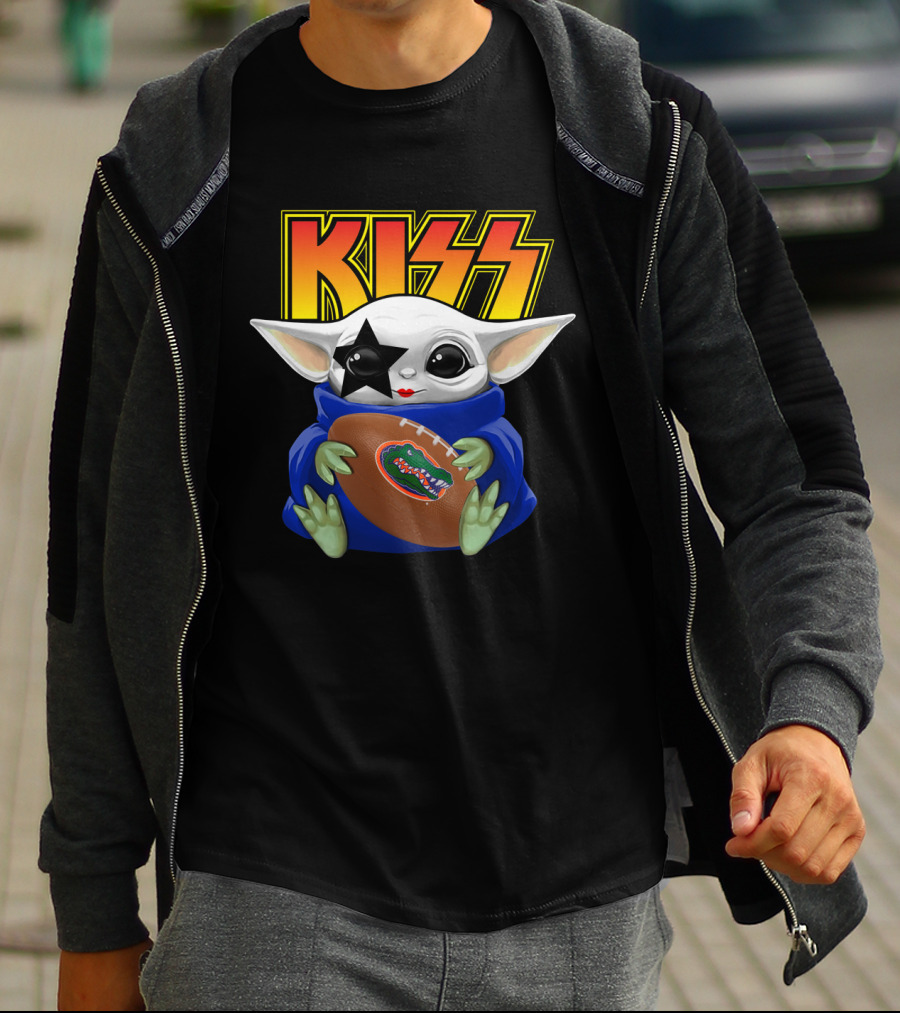 KISS Baby Yoda Paul Stanley Florida Gators Football T-Shirt