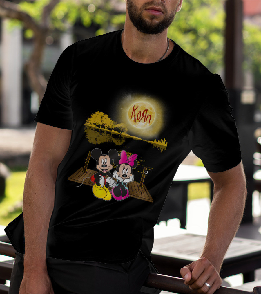 Korn Mickey And Minnie Dock Moon Scene T-Shirt
