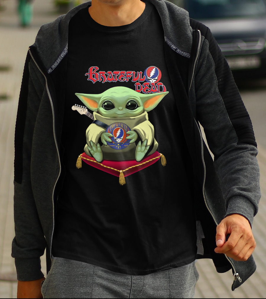 Grateful Dead Baby Alien With Guitar And Steal Your Face T-Shirt
