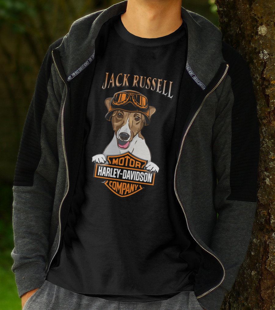 Jack Russell Terrier Harley Davidson Motorcycle Company T-Shirt