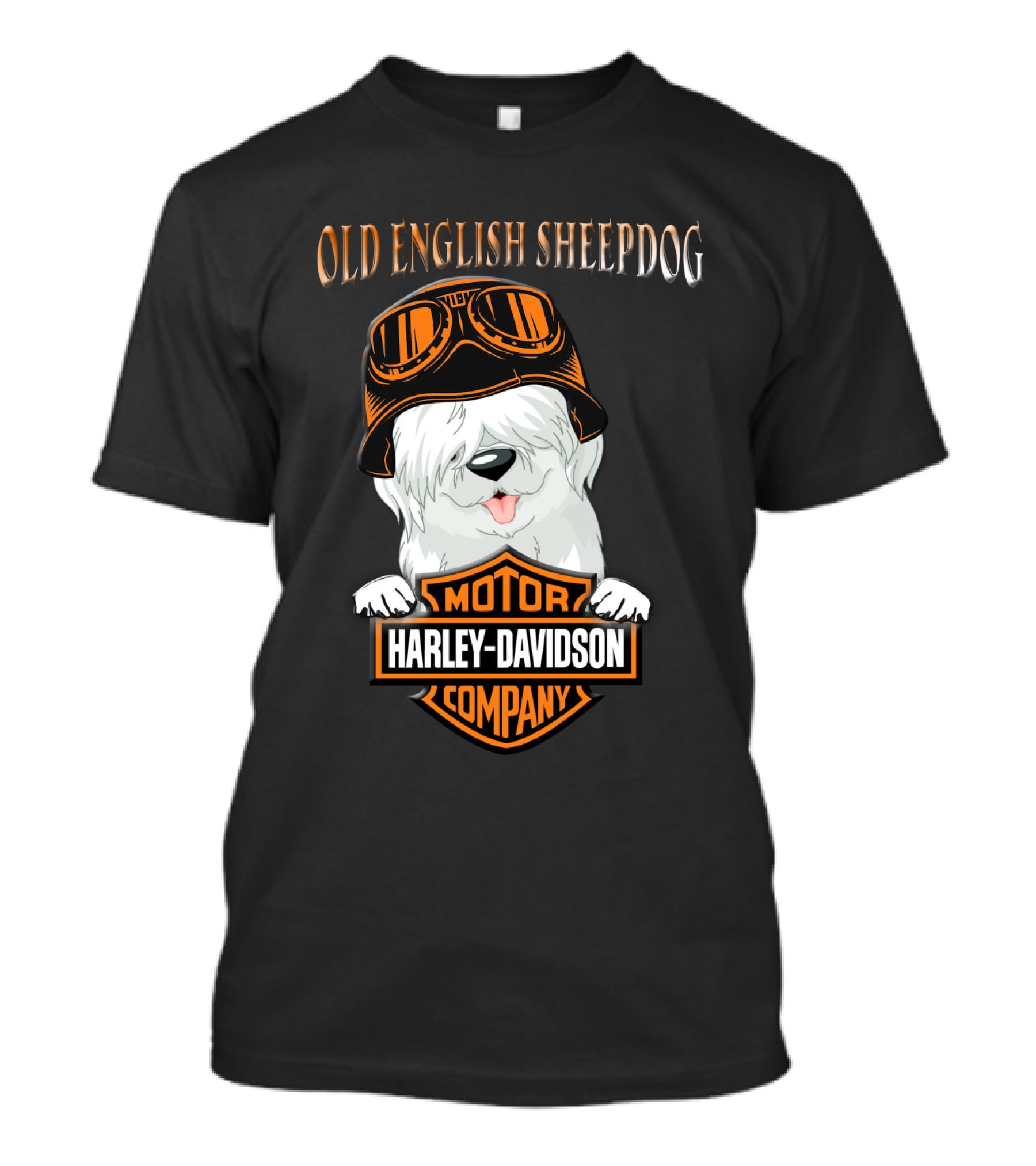 Old English Sheepdog Harley Davidson Motorcycle Company T-Shirt