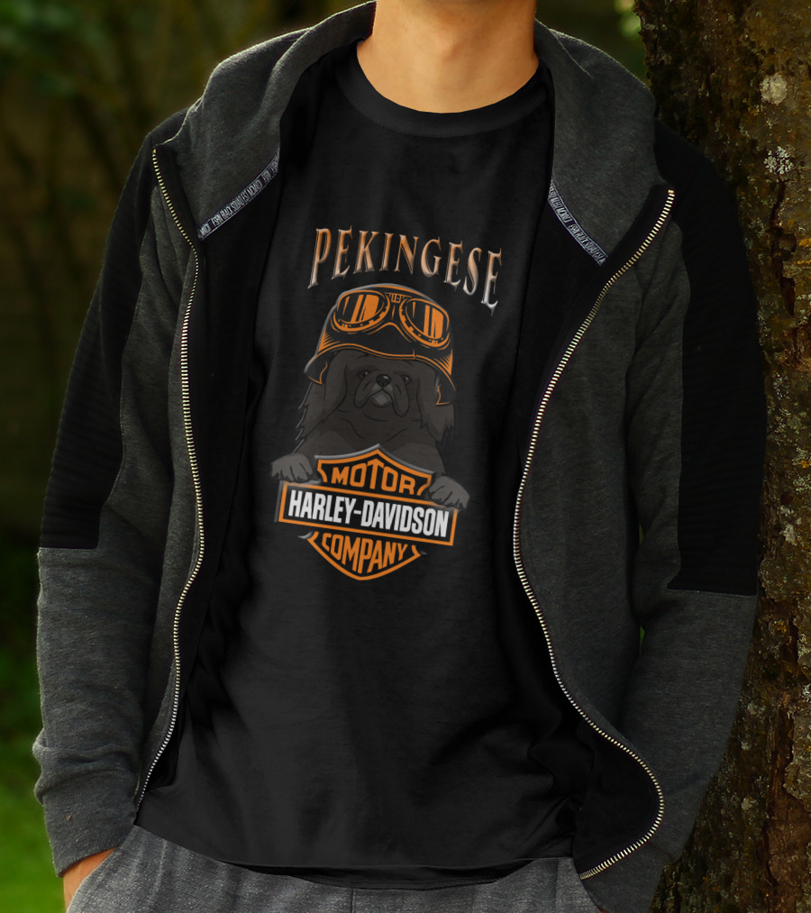 Pekingese Harley Davidson Motor Company T-Shirt
