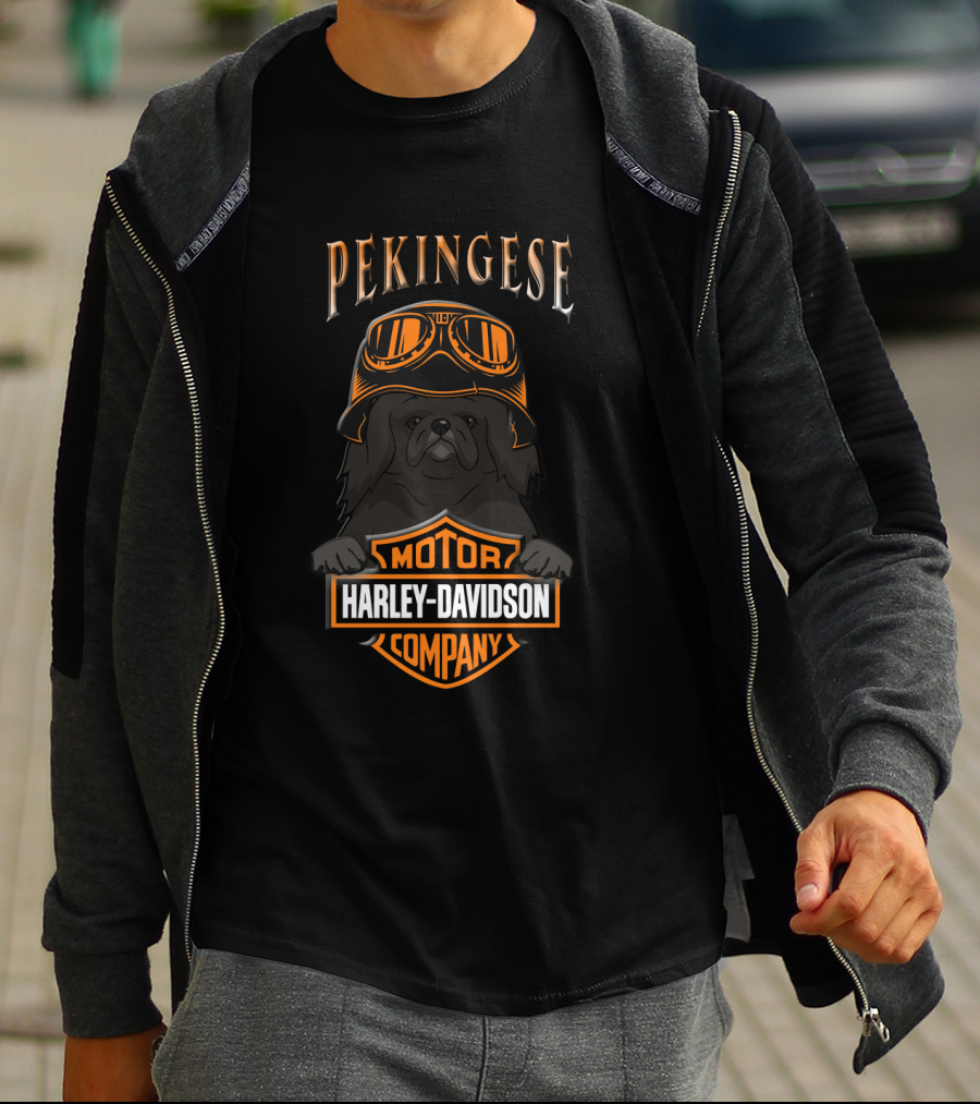 Pekingese Harley Davidson Motor Company T-Shirt
