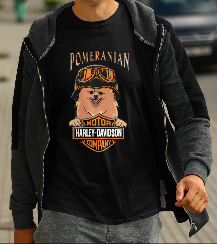 Pomeranian Harley Davidson Motor Company T-Shirt