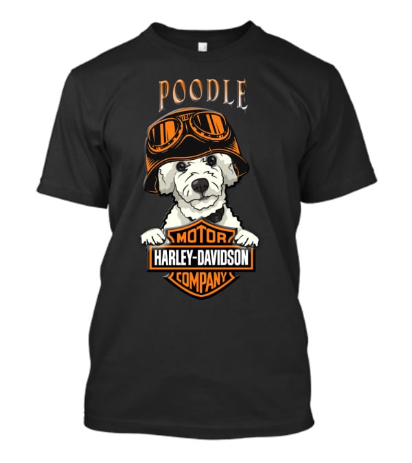 Poodle Harley Davidson Motorcycle Company Dog Helmet T-Shirt
