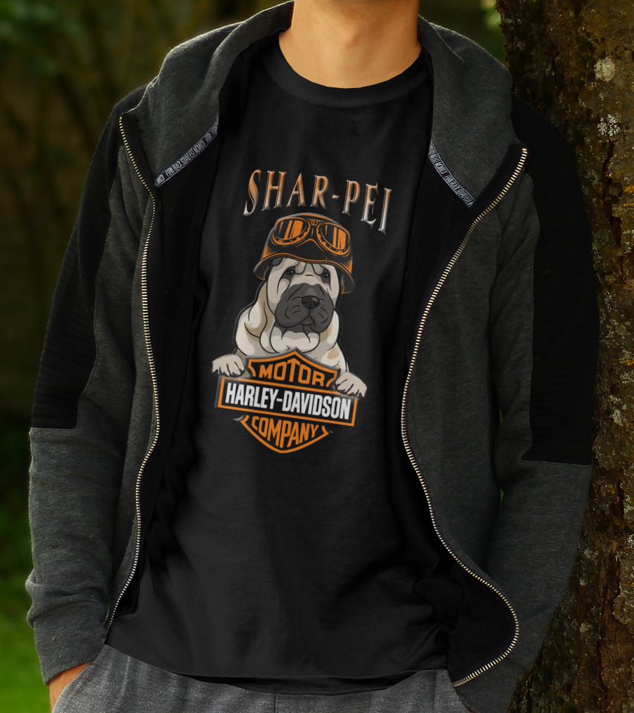 Shar-Pei Harley Davidson Motor Company T-Shirt