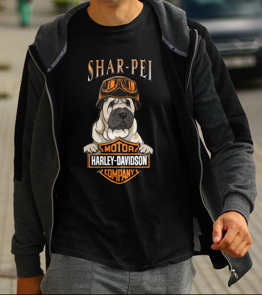 Shar-Pei Harley Davidson Motor Company T-Shirt