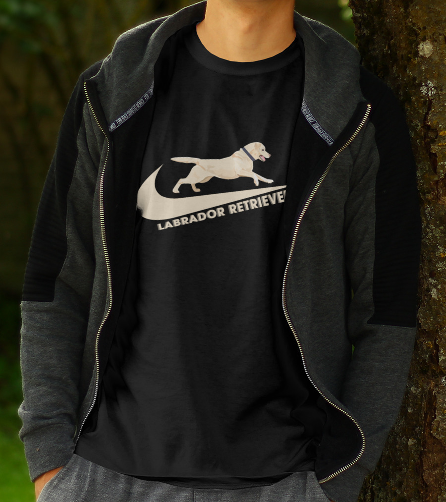 Labrador Retriever Nike Swoosh Dog Jumping T-Shirt