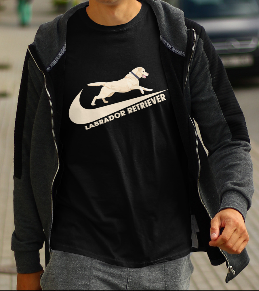 Labrador Retriever Nike Swoosh Dog Jumping T-Shirt