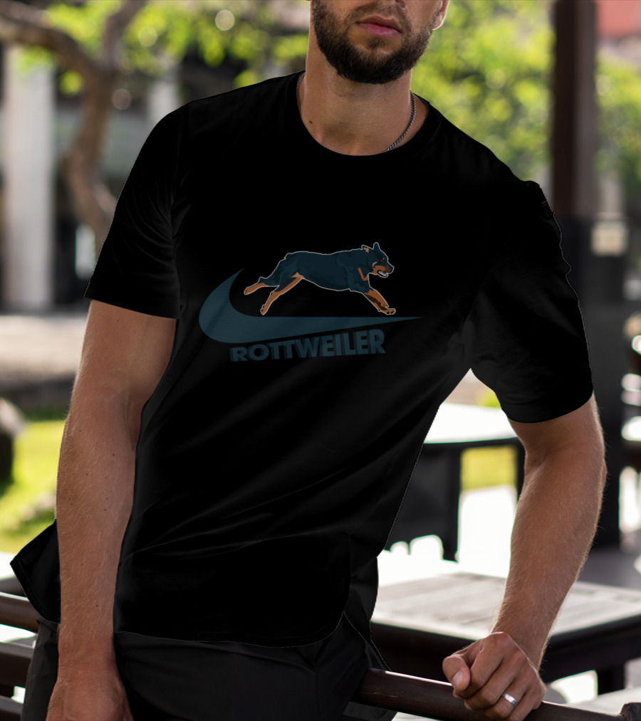 Nike Rottweiler Leaping Logo With Athletic Swoosh T-Shirt