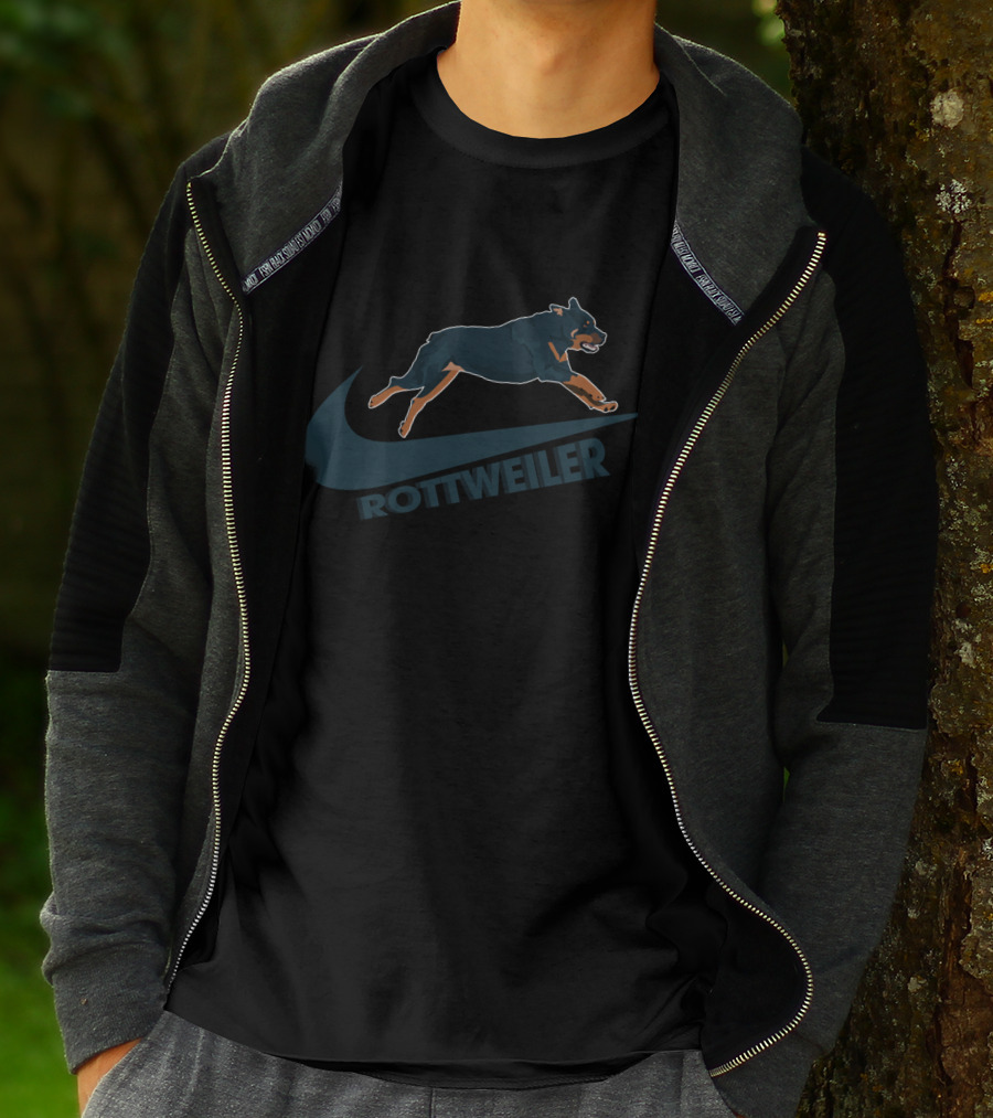 Nike Rottweiler Leaping Logo With Athletic Swoosh T-Shirt