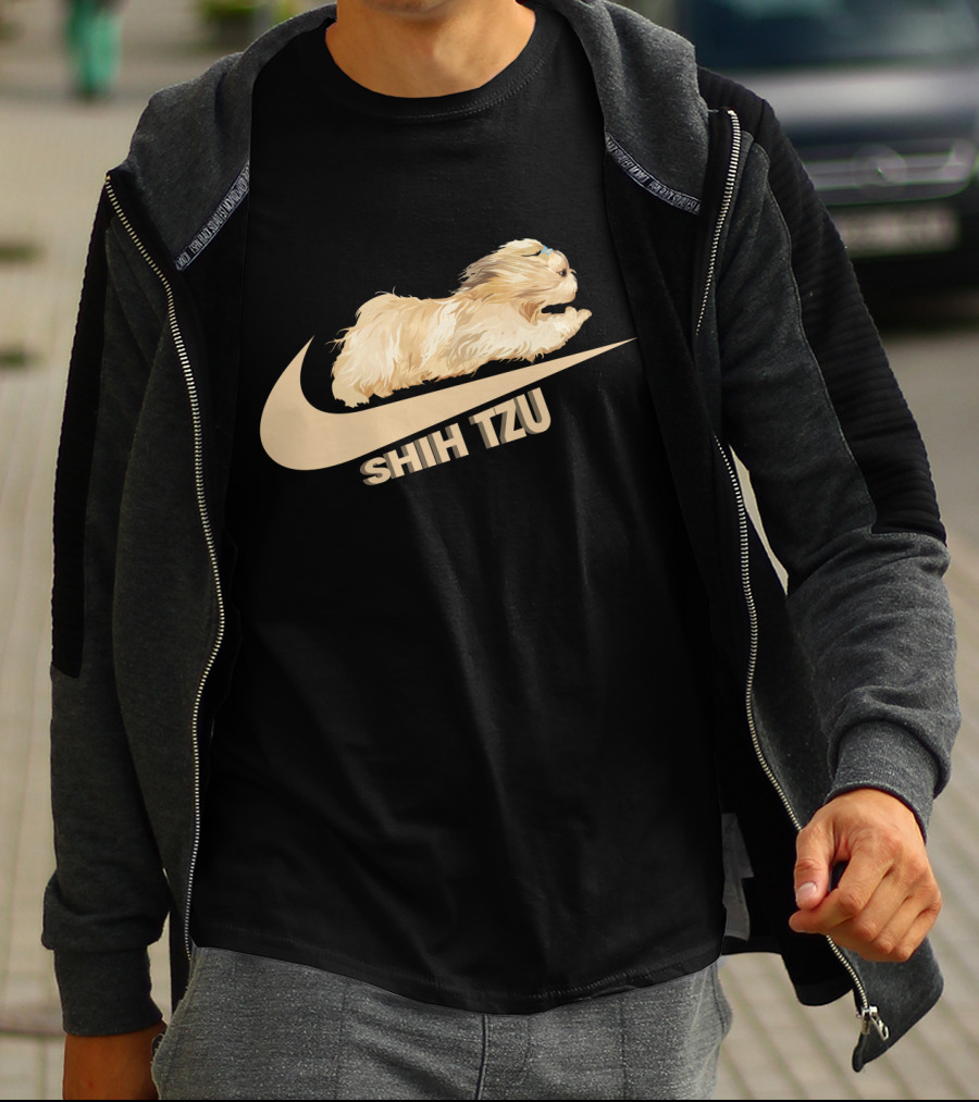 Shih Tzus Nike Swoosh Logo Dog Running T-Shirt