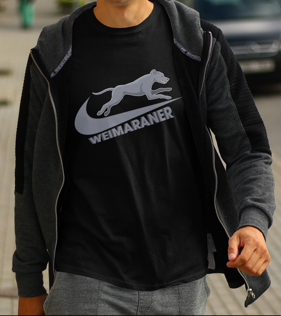 Weimaraners Nike Jumping Dog T-Shirt
