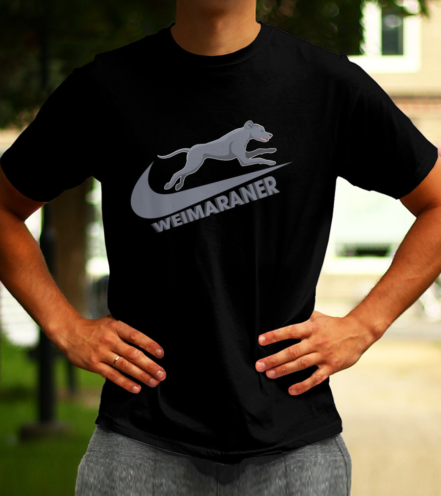 Weimaraners Nike Jumping Dog T-Shirt