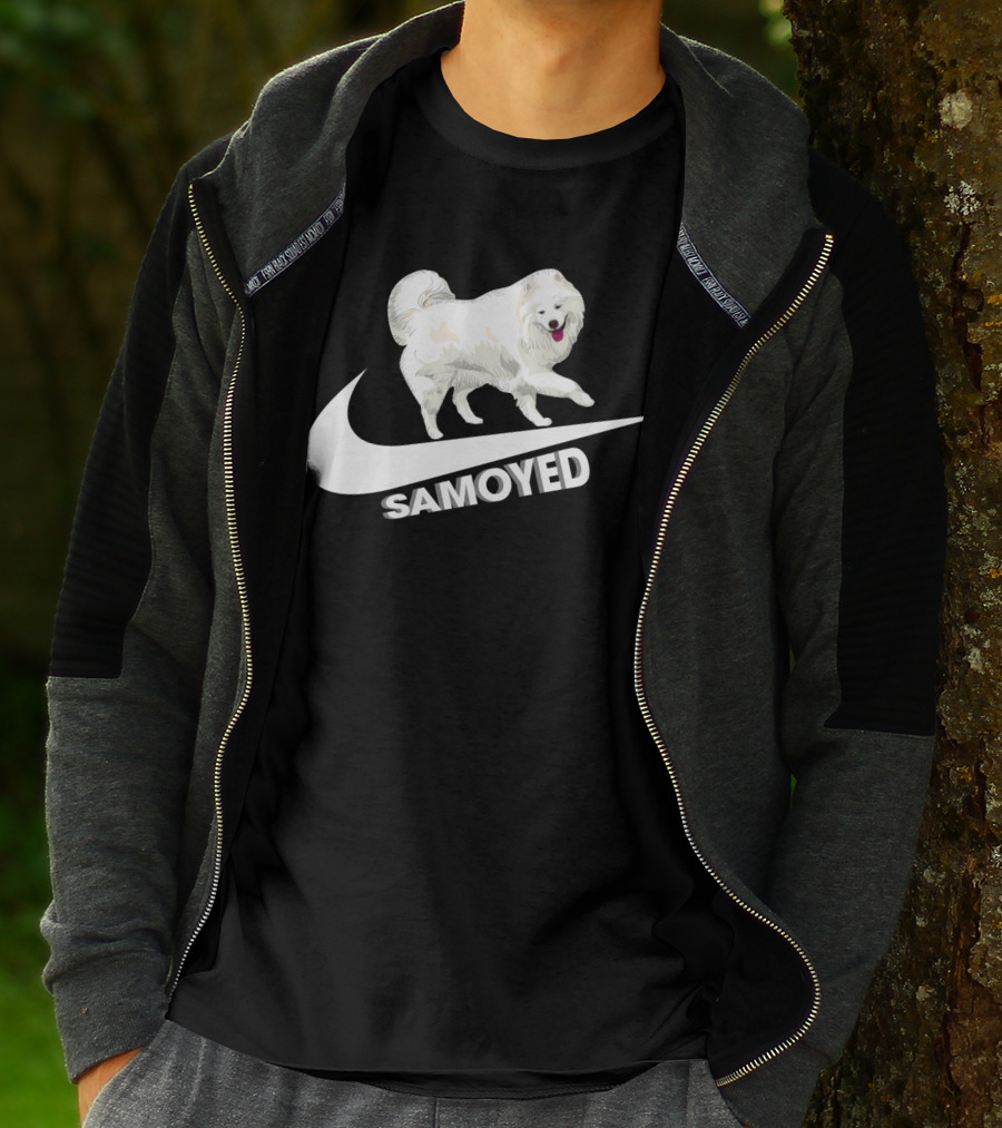 Samoyeds Nike Samoyed Dog On Swoosh T-Shirt
