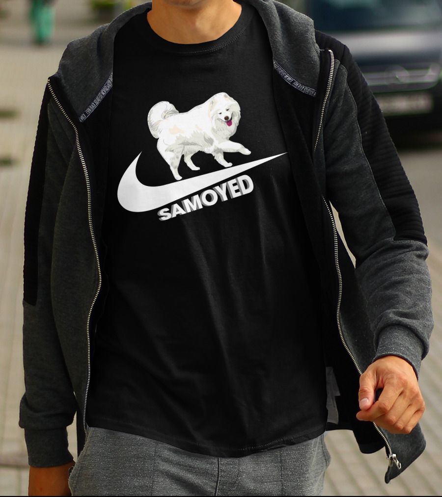 Samoyeds Nike Samoyed Dog On Swoosh T-Shirt