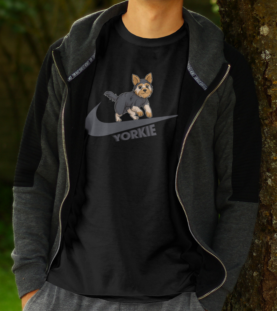 Yorkie Nike Iconic Dog Leap T-Shirt