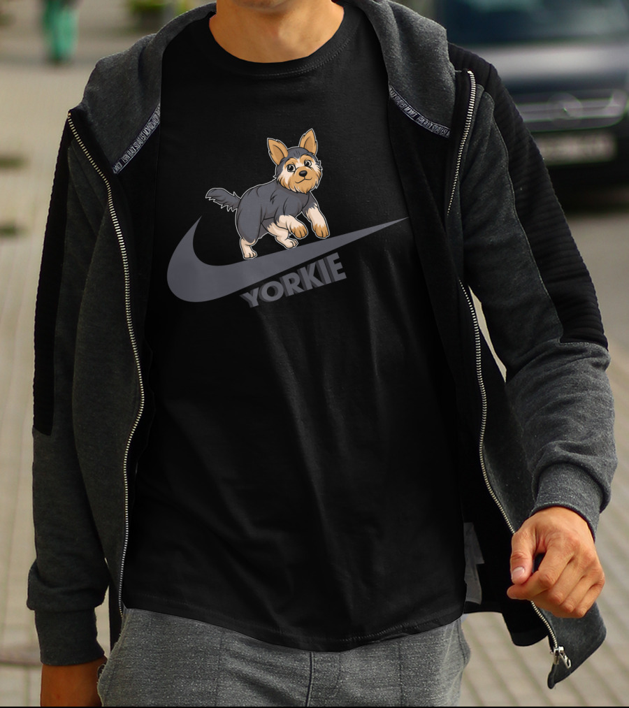 Yorkie Nike Iconic Dog Leap T-Shirt