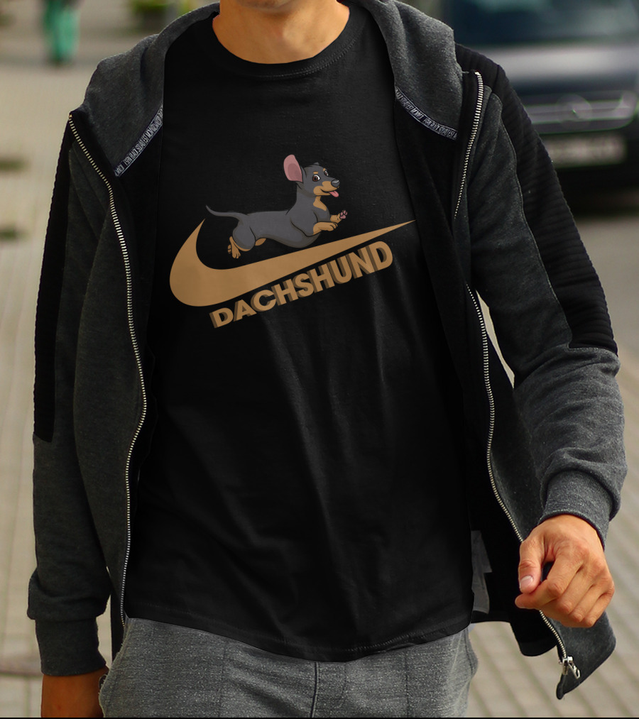 Dachshund Nike Swoosh Logo With Cartoon Dog Dvh T-Shirt