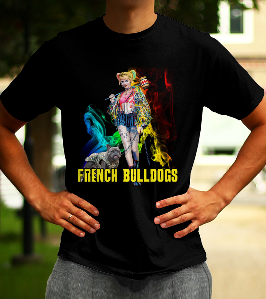 Harley Quinn Style French Bulldogs T-Shirt