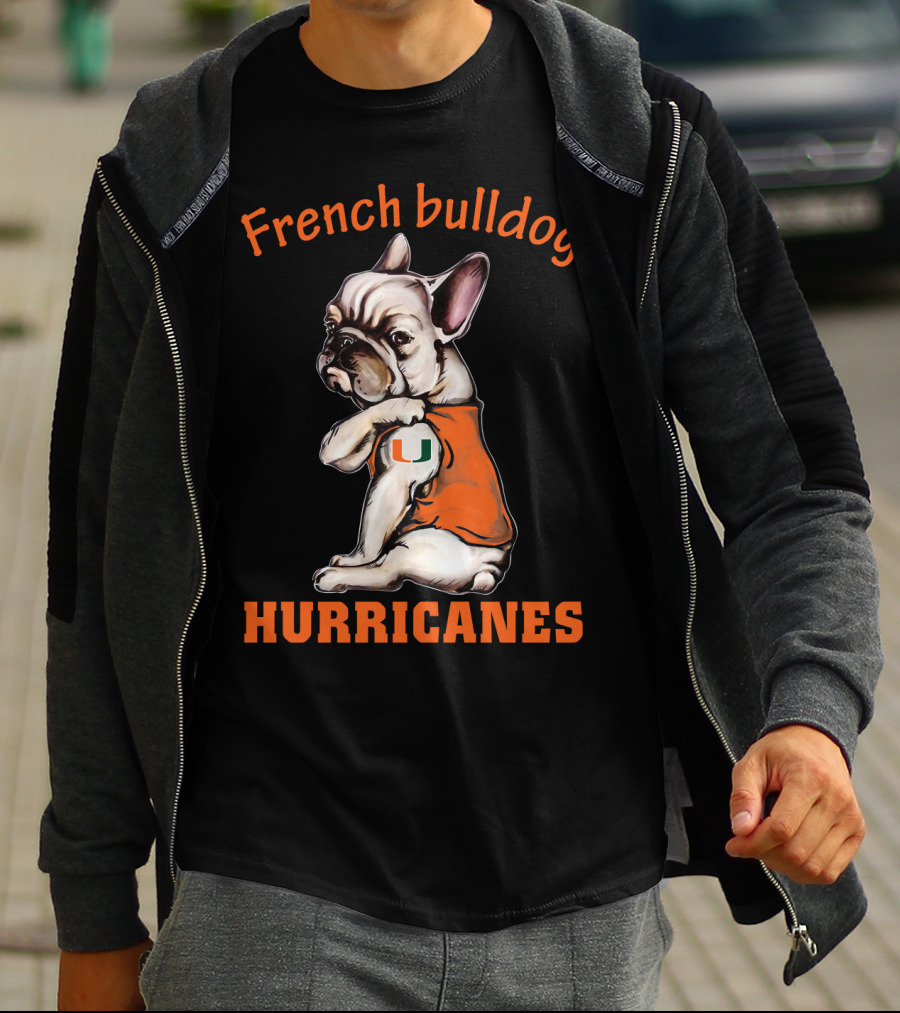 French Bulldog Miami Hurricanes 38 Dh T-Shirt