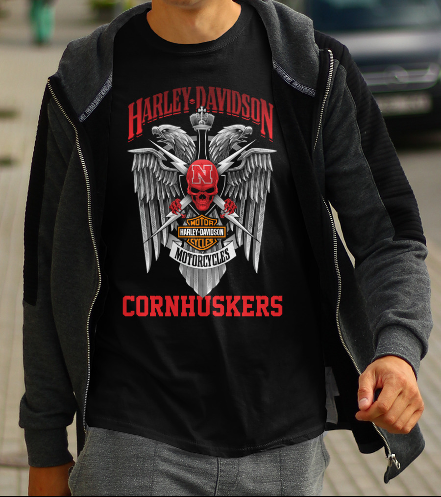 Harley Davidson Motorcycles Nebraska Cornhuskers Motor Cycles T-Shirt