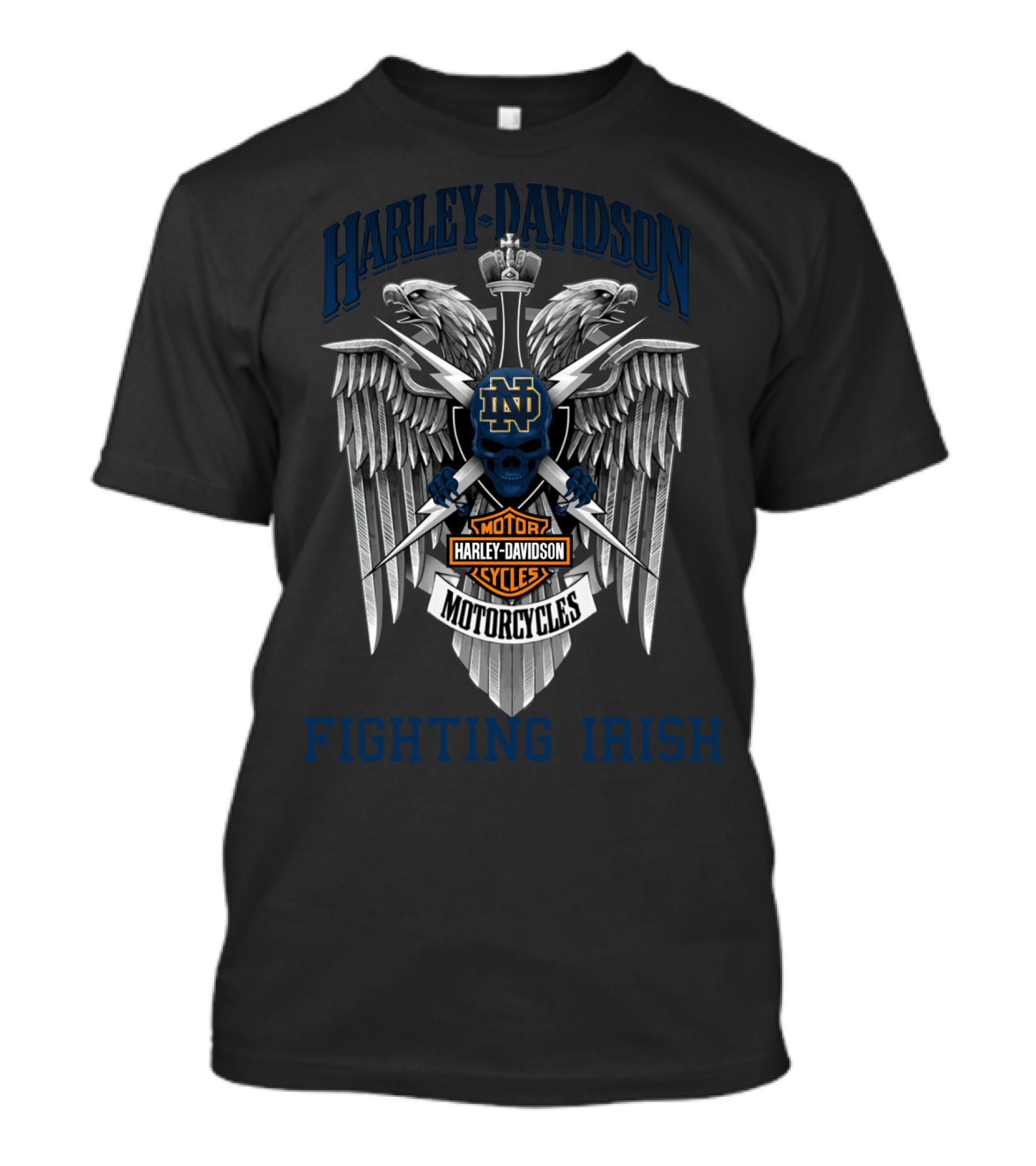 Harley Davidson Notre Dame Fighting Irish Motorcycles Shield T-Shirt