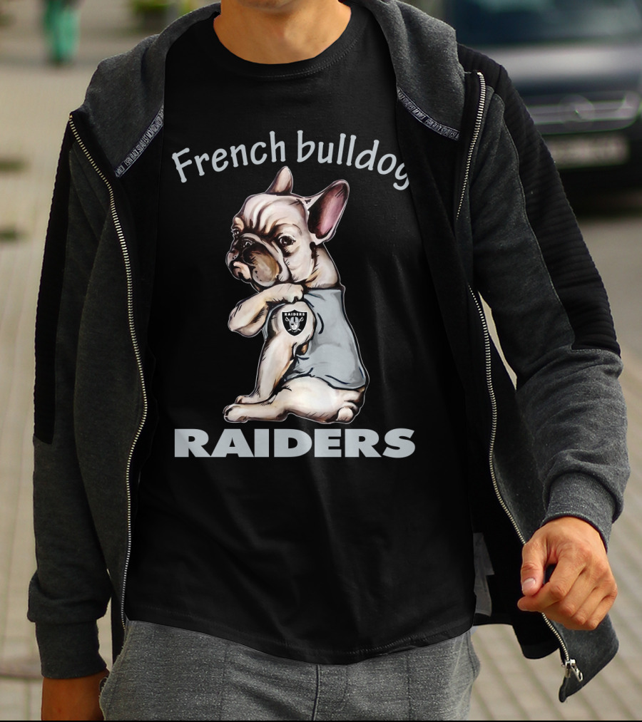 French Bulldog Raiders Nfl Team T-Shirt