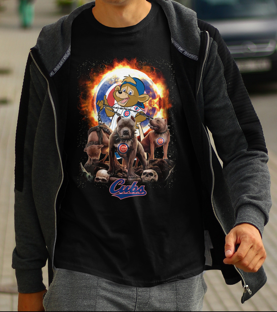 Cubs Mascot And Dogs With Chicago Style T-Shirt