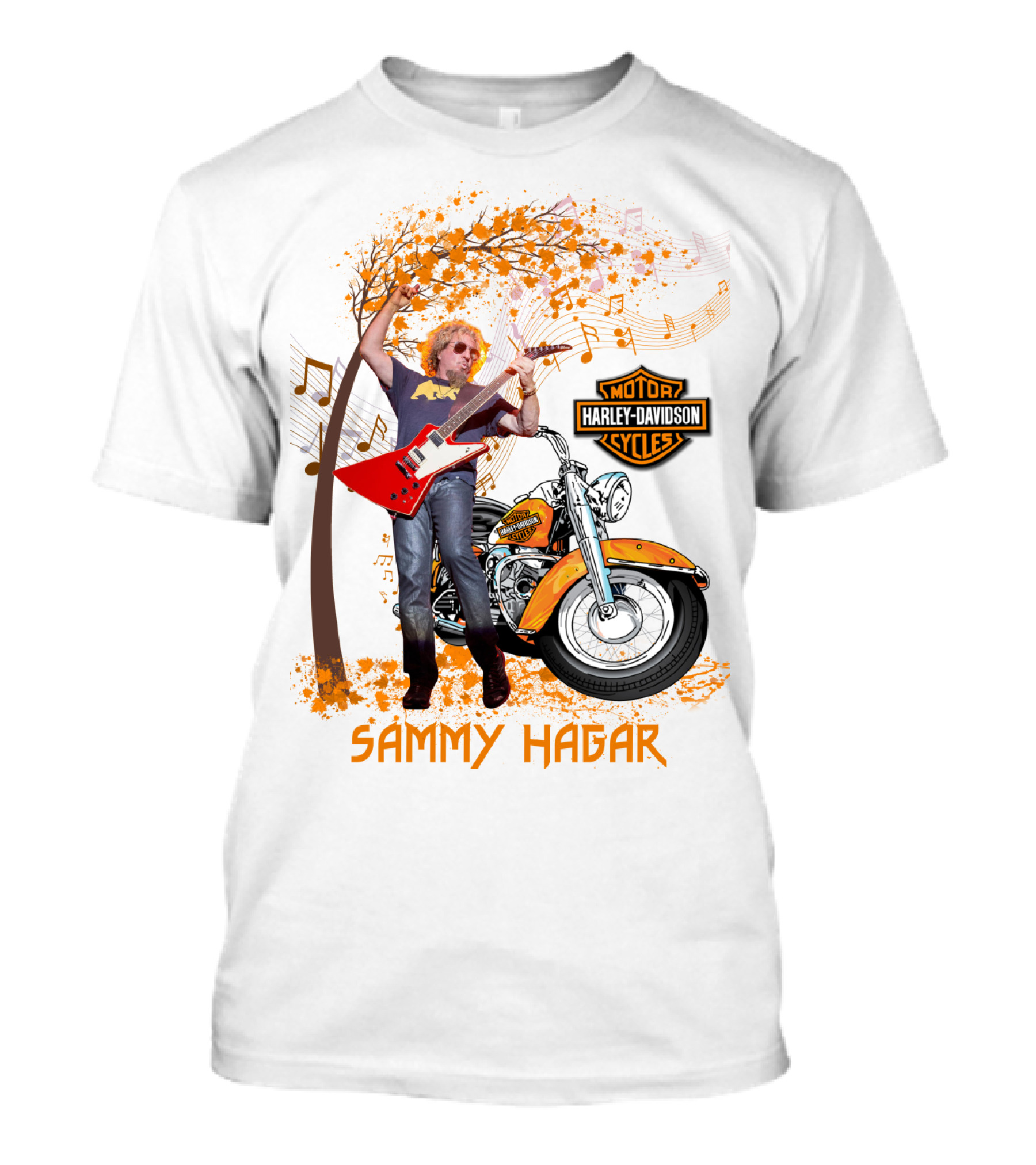 Sammy Hagar Harley Davidson Motorcycle Music Tree T-Shirt