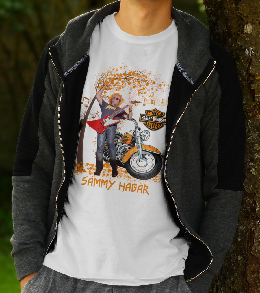 Sammy Hagar Harley Davidson Motorcycle Music Tree T-Shirt