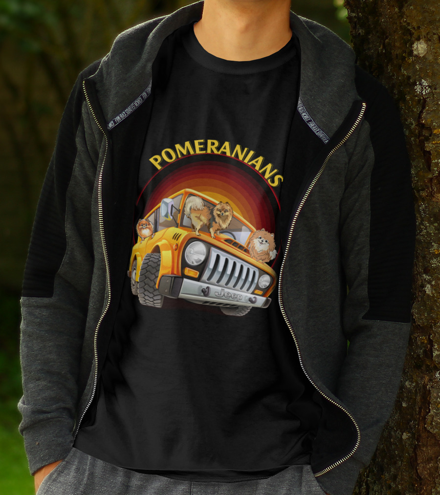 Pomeranians Jeep Adventure Dh T-Shirt