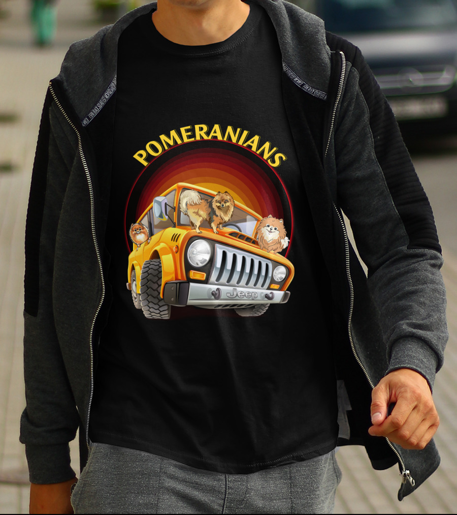Pomeranians Jeep Adventure Dh T-Shirt