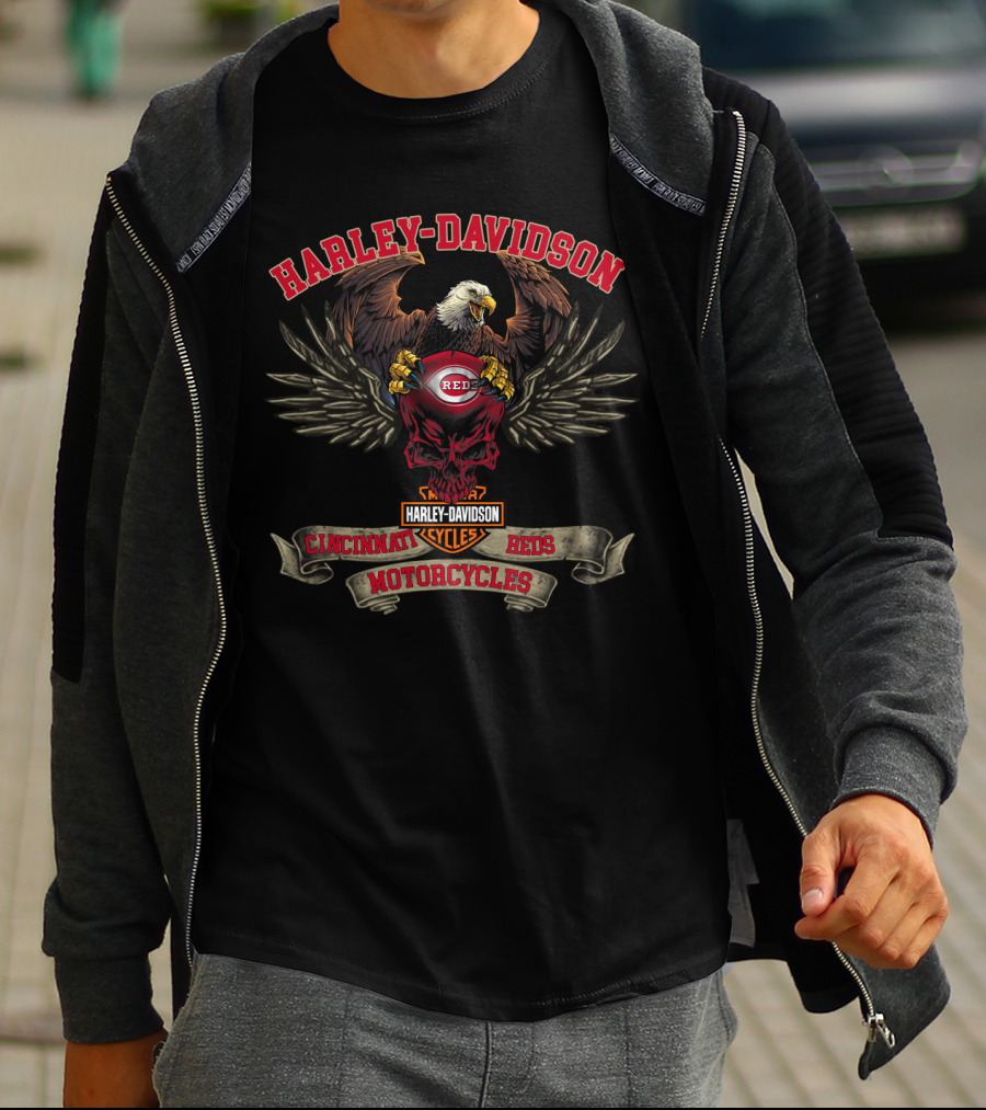 Harley Davidson Cincinnati Reds Motorcycles Reds Cycles T-Shirt