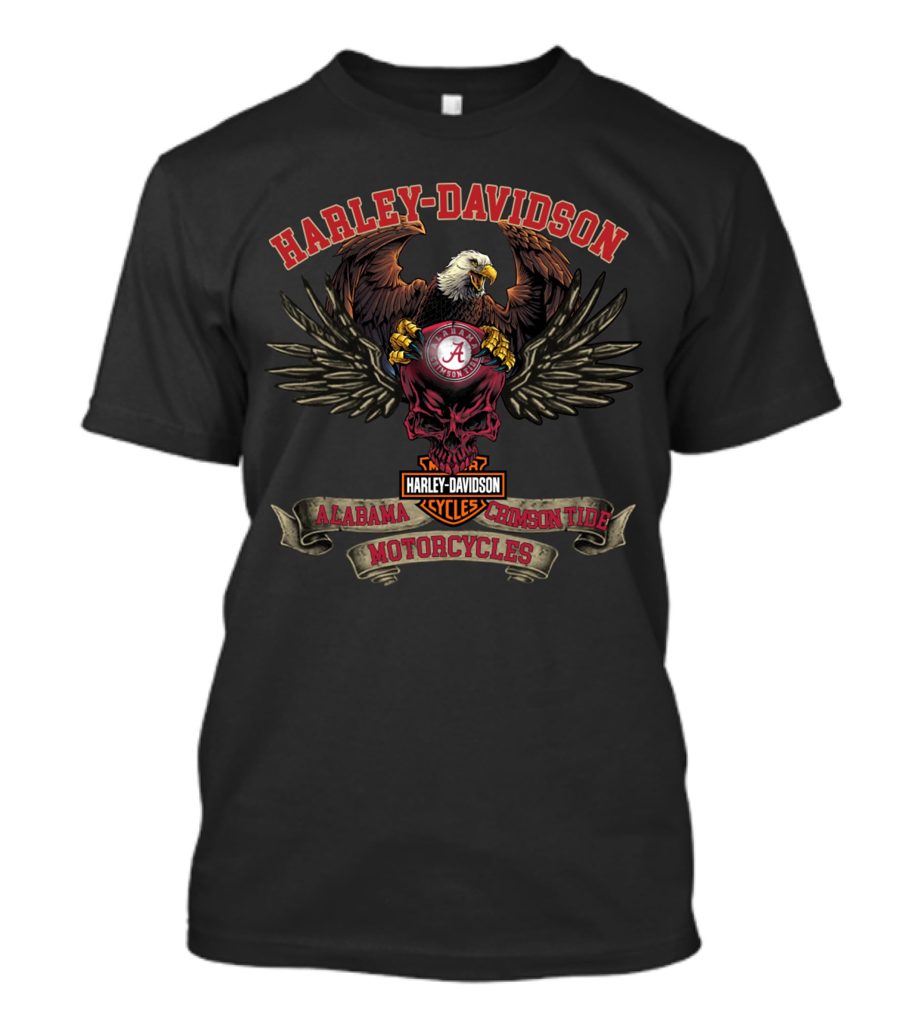 Harley Davidson Alabama Crimson Tide Motorcycles Eagle T-Shirt