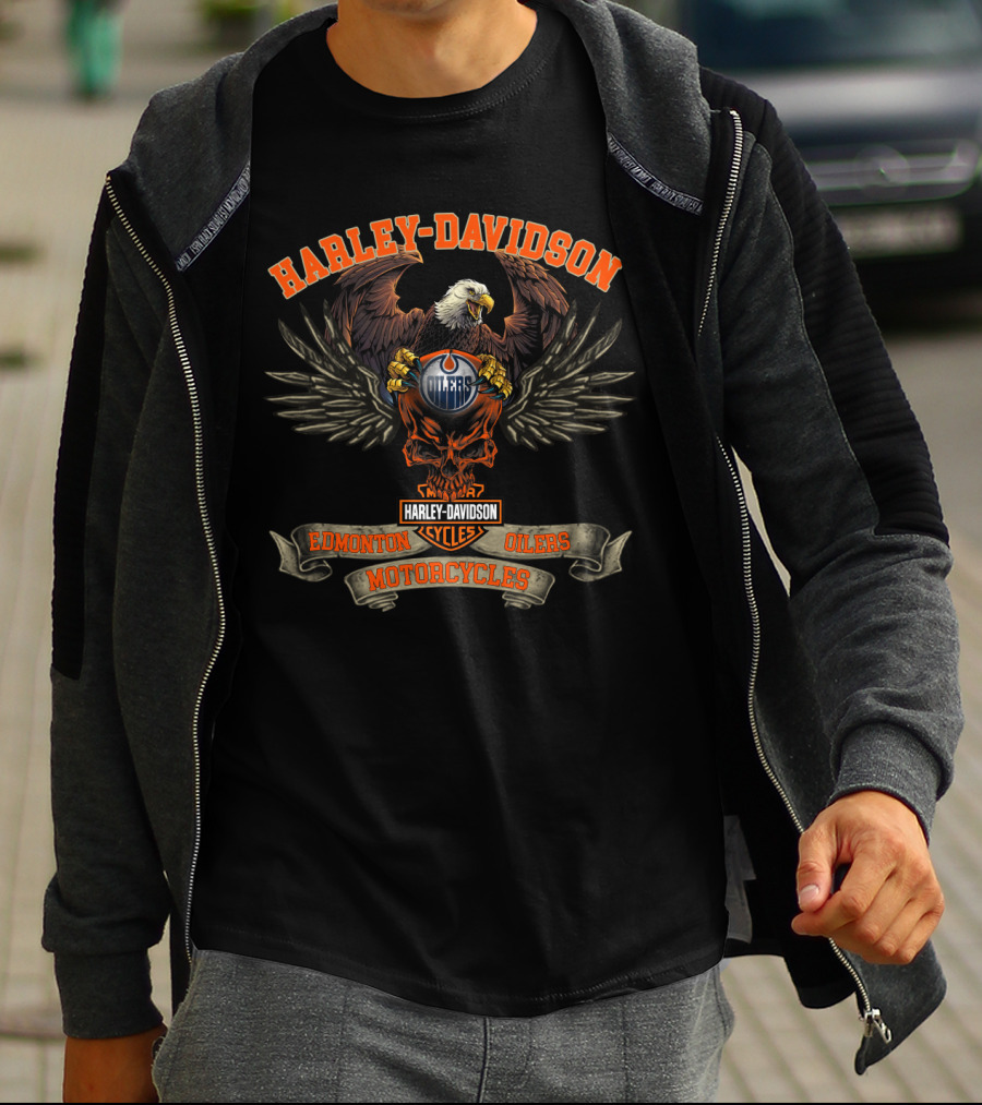Harley Davidson Cycles Edmonton Oilers Motorcycles T-Shirt