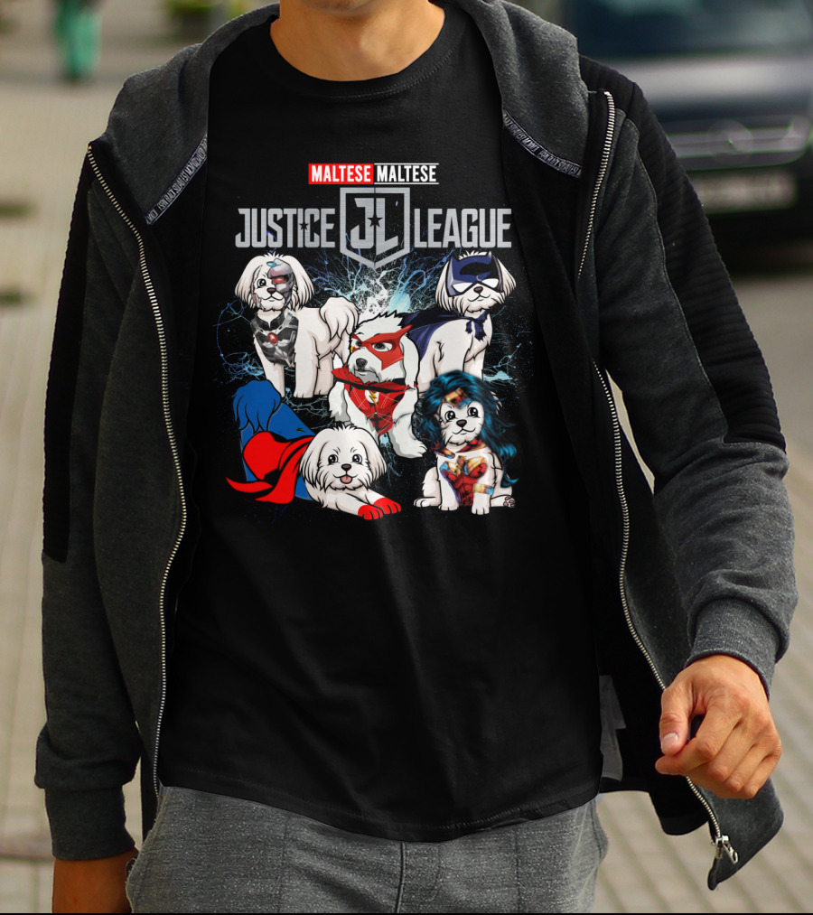 Justice League Maltese Jl Superhero Dogs T-Shirt