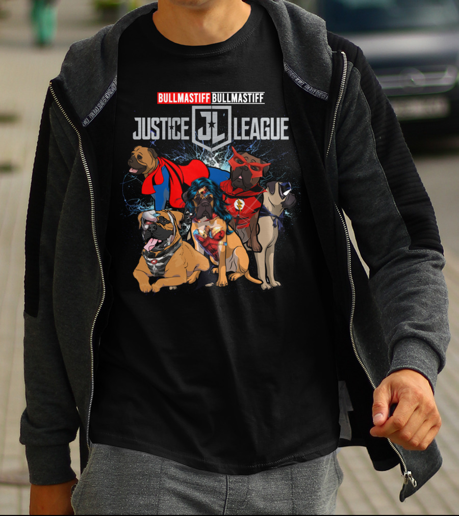 Bullmastiff Justice League Superhero Dogs Dh 55 Jl T-Shirt