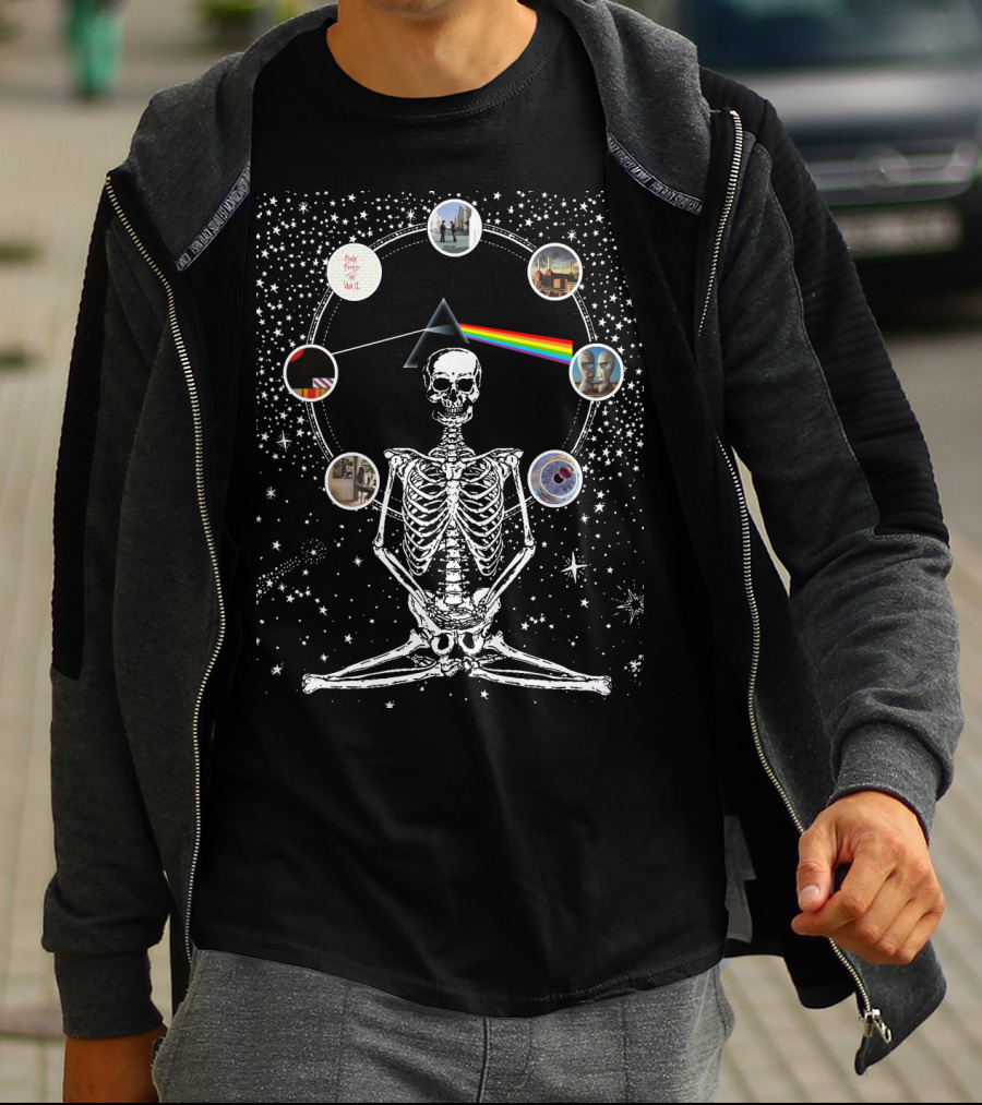 Pink Floyd Dark Side Of The Moon Skeleton Starry T-Shirt