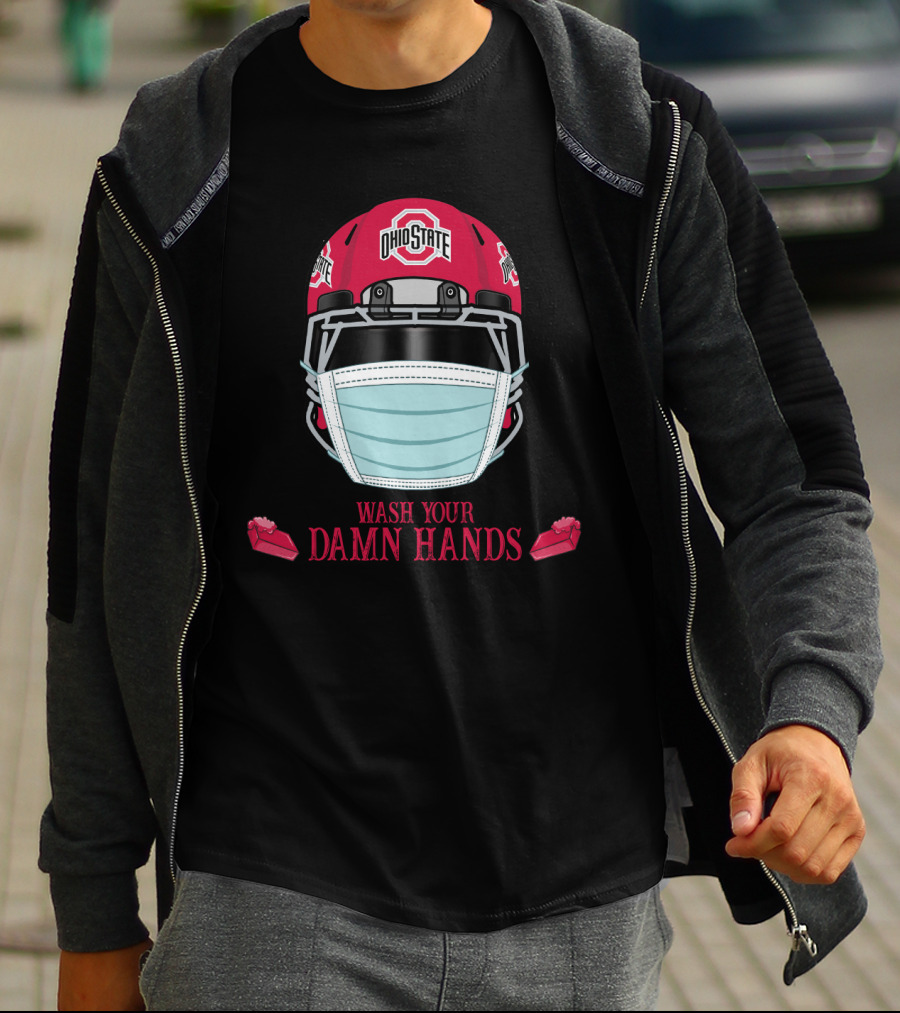Ohio State Buckeyes Helmet Wash Your Damn Hands T-Shirt