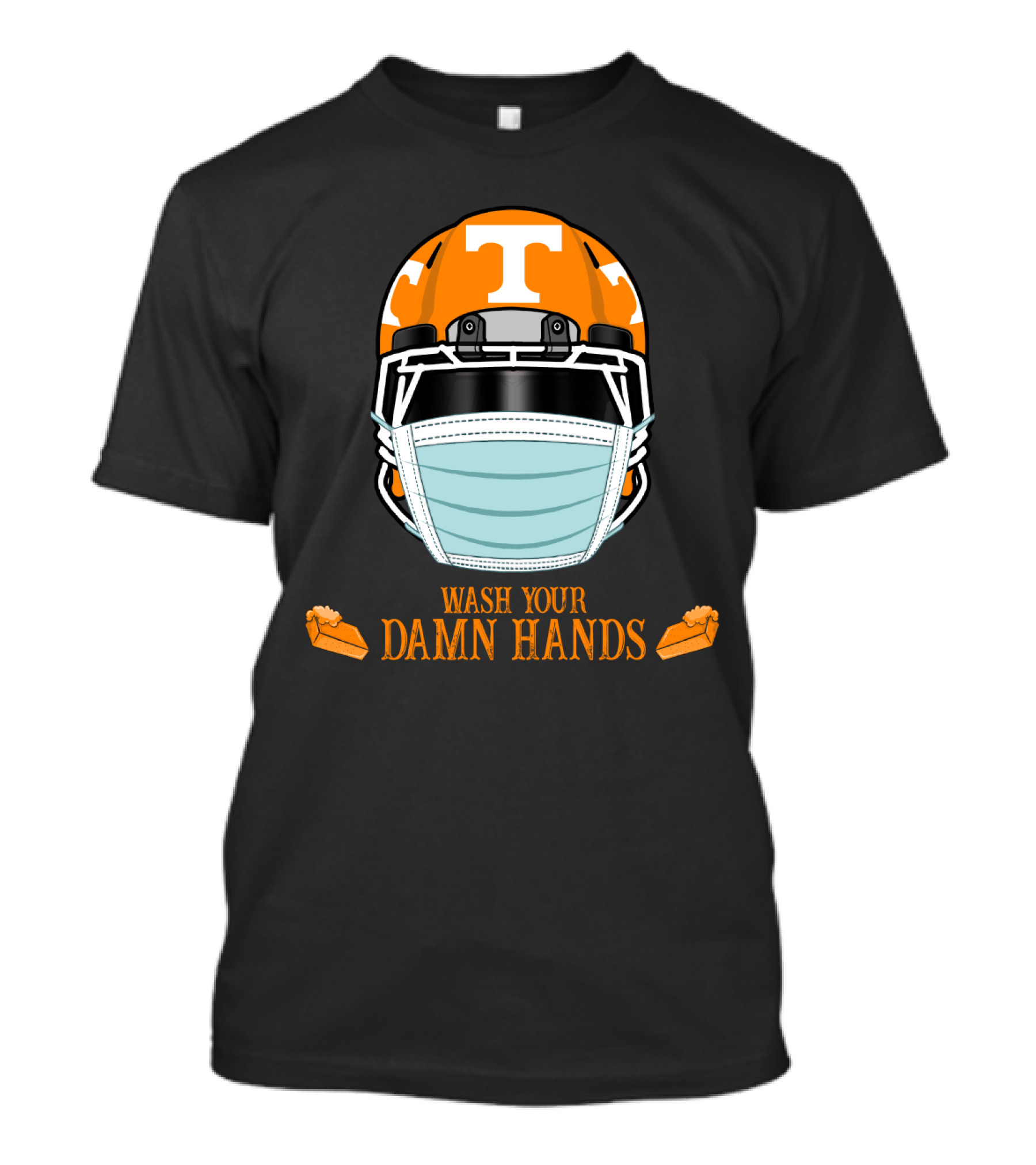 Wash Your Damn Hands Tennessee Volunteers Helmet With Mask T-Shirt