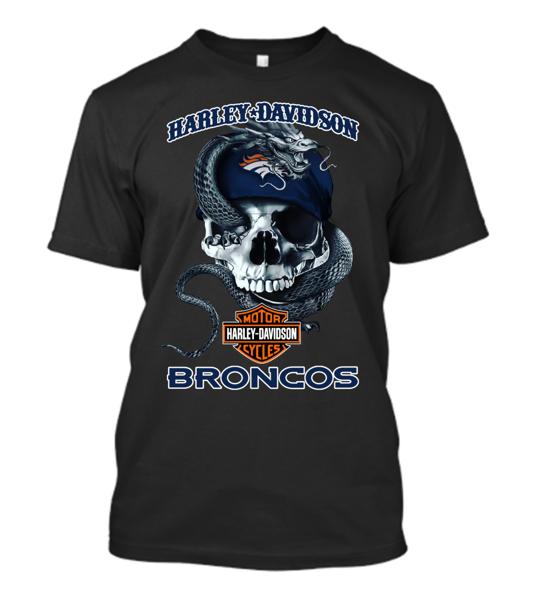 Harley Davidson Motor Cycles Broncos Denver Broncos T-Shirt