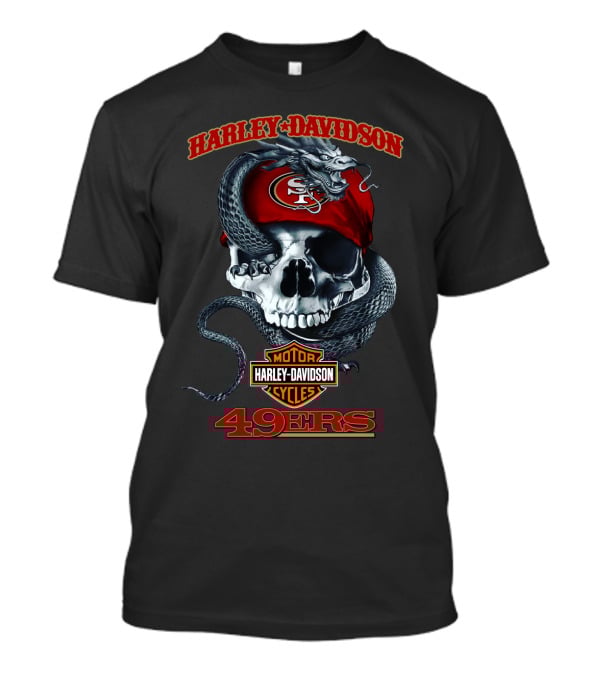 Harley Davidson San Francisco 49ers Sf Skull Snake T-Shirt