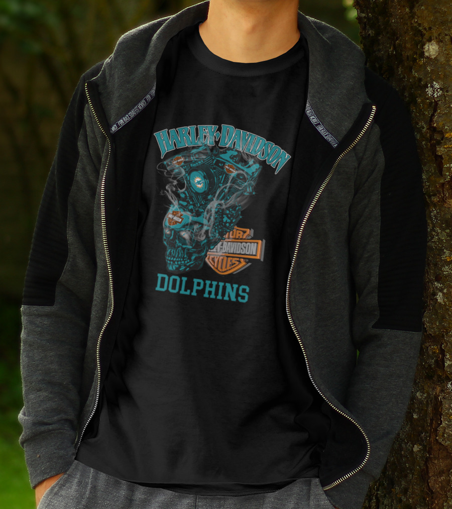 Harley Davidson Motorcycles Miami Dolphins T-Shirt