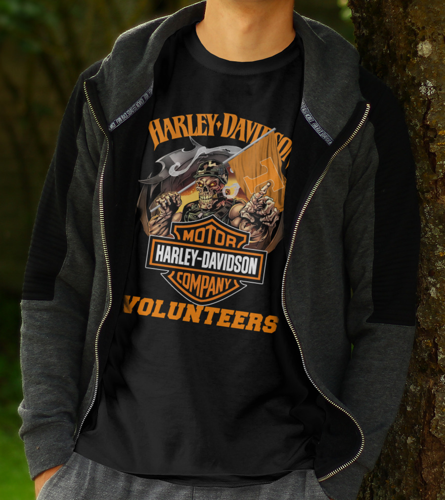 Harley Davidson Motor Company Tennessee Volunteers Skeleton T-Shirt