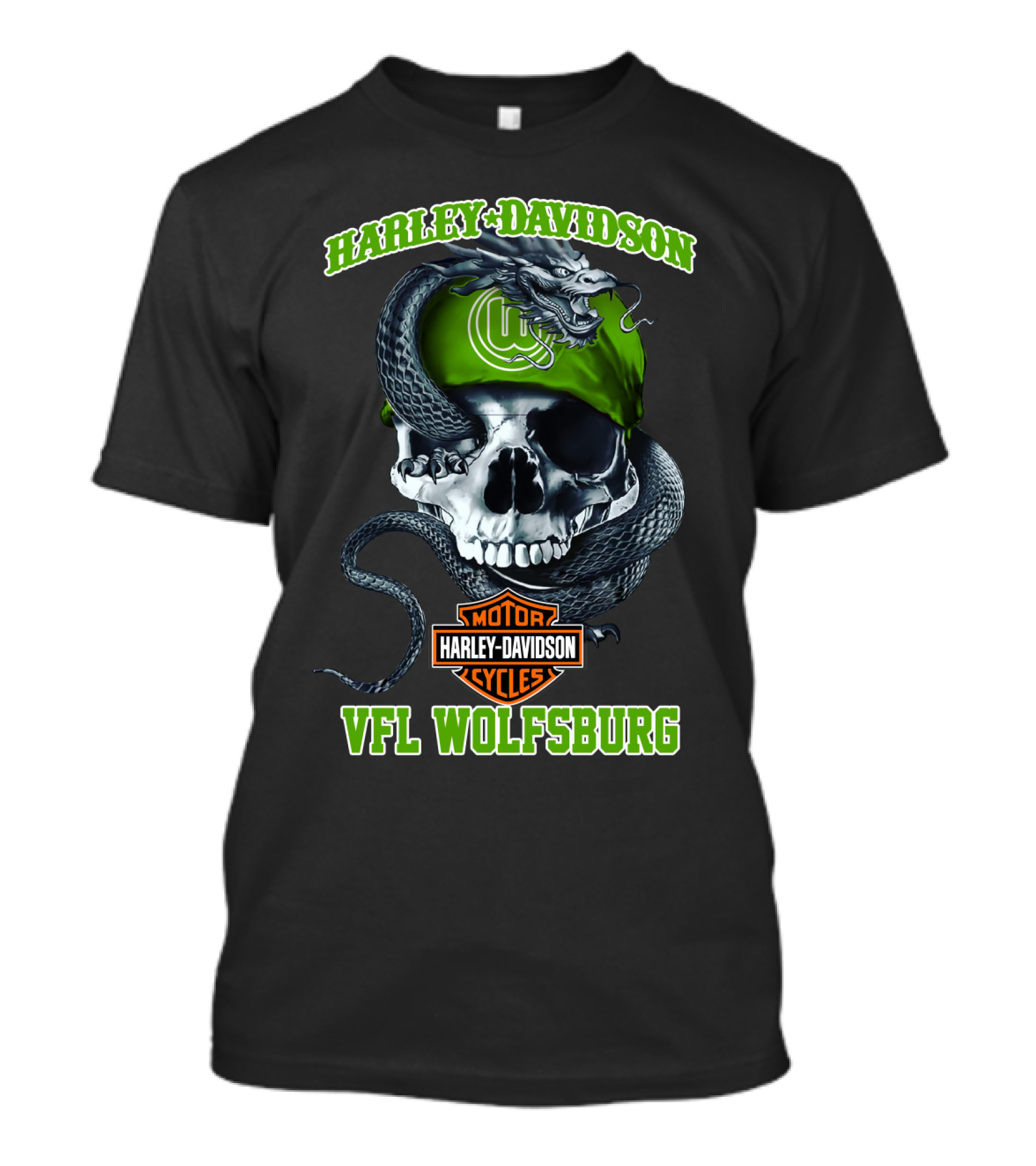 Harley Davidson Vfl Wolfsburg Skull And Snake T-Shirt