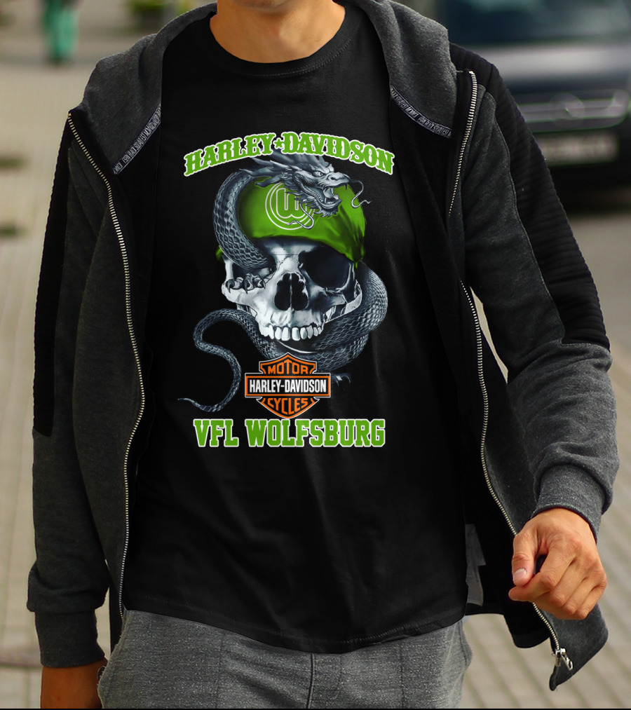 Harley Davidson Vfl Wolfsburg Skull And Snake T-Shirt