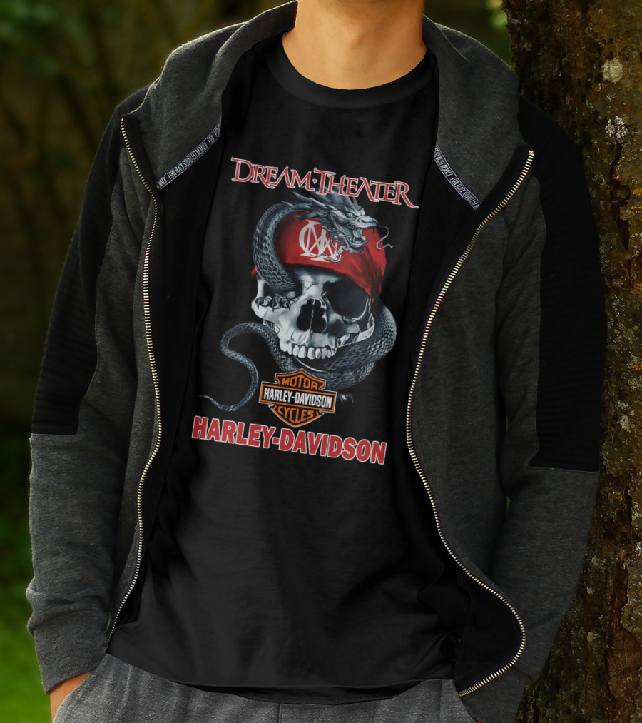 Dream Theater Harley Davidson Skull Snake T-Shirt