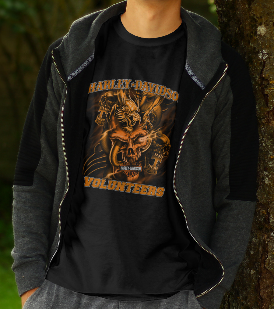 Harley Davidson Volunteers Tennessee Skull And Dragon T-Shirt