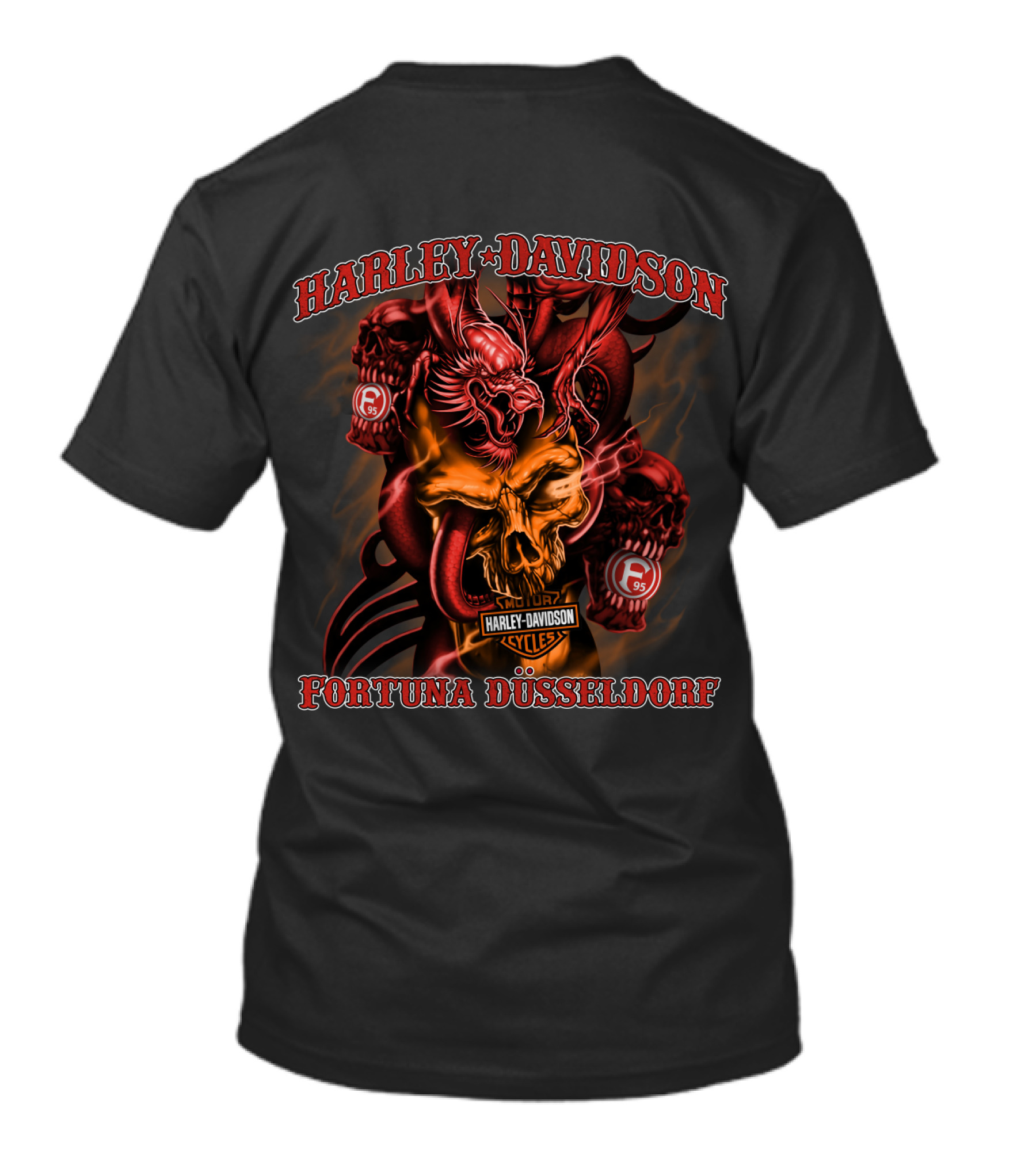 Harley Davidson Fortuna Düsseldorf Skull And Dragon C95 T-Shirt